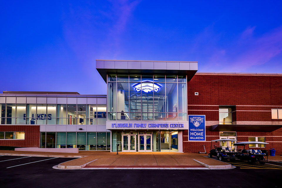 Exterior image of the O'Laughlin Family Champions Center.