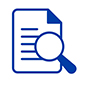 A graphic of a magnifying glass hovering over paper.